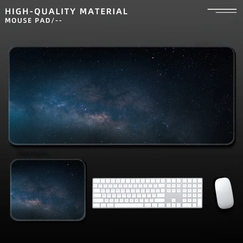 Фото Большой коврик для мыши Galaxy Starry Sky, резиновый коврик для стола с изображением Млечного Пути и космоса, нескользящий коврик для клавиатуры для ПК, офиса, игровой комнаты №1