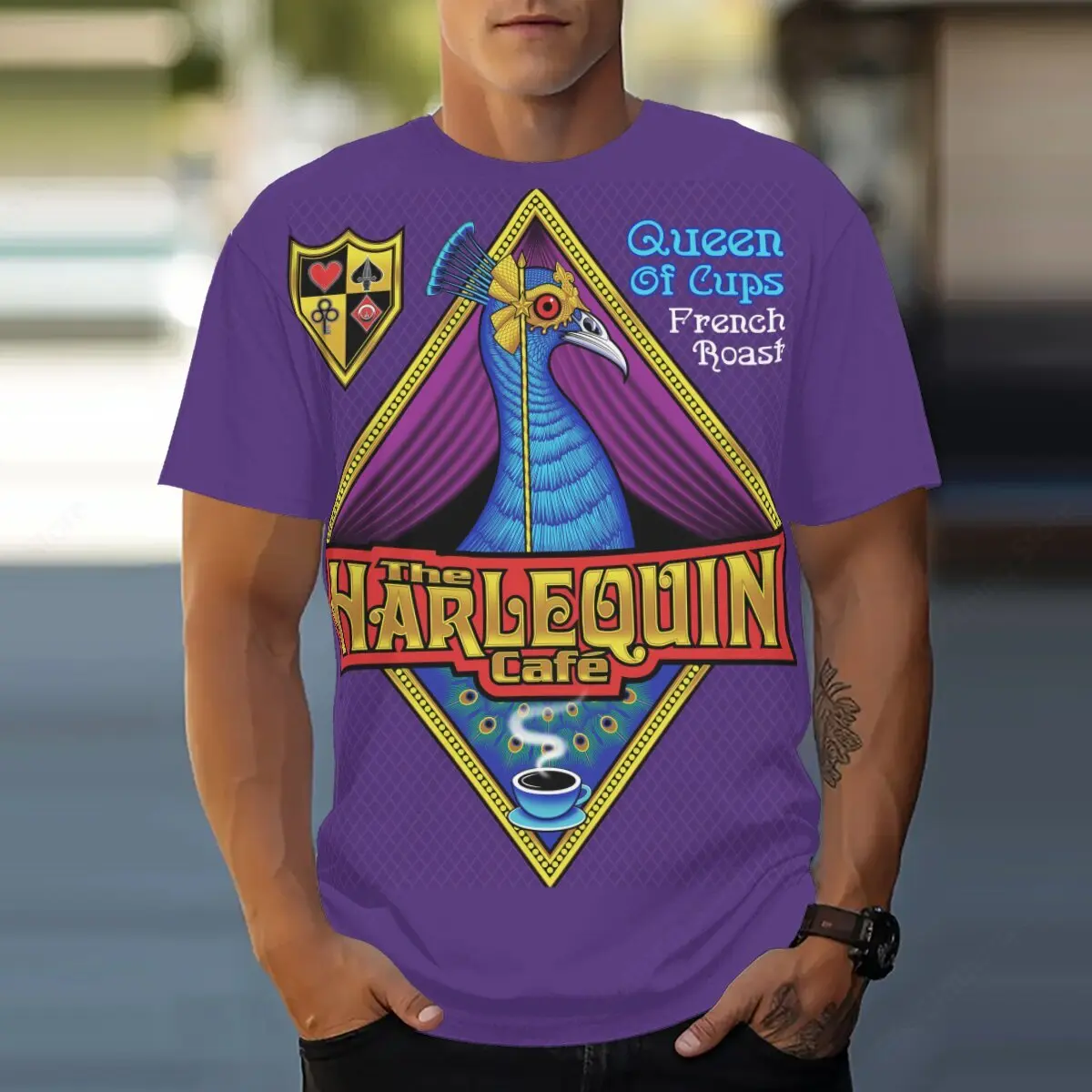 Harlequin Cafe logo T-shirts men women casual t-shirts unisex streetwear