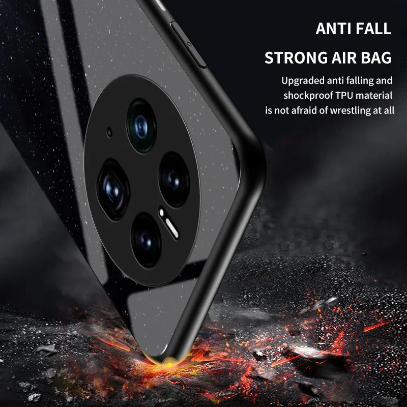 Mate 60 50 Pro Роскошный чехол из закаленного стекла силиконовый бампер оболочка 360