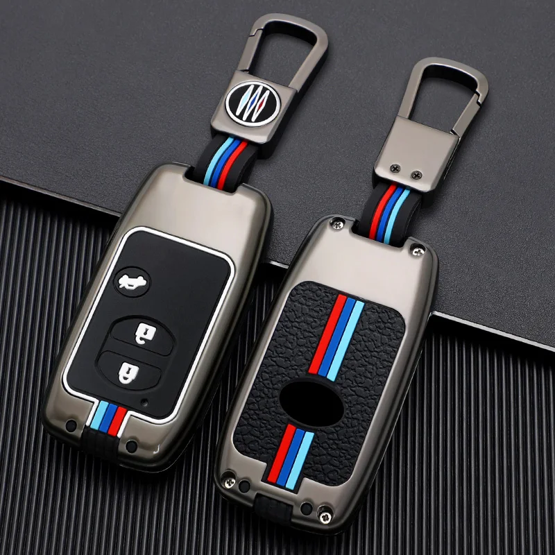 

Zinc Alloy Car Remote Key Case Cover Holder Shell Keychain for Toyota Land Cruiser Prado 150 Camry Prius Crown Accessories
