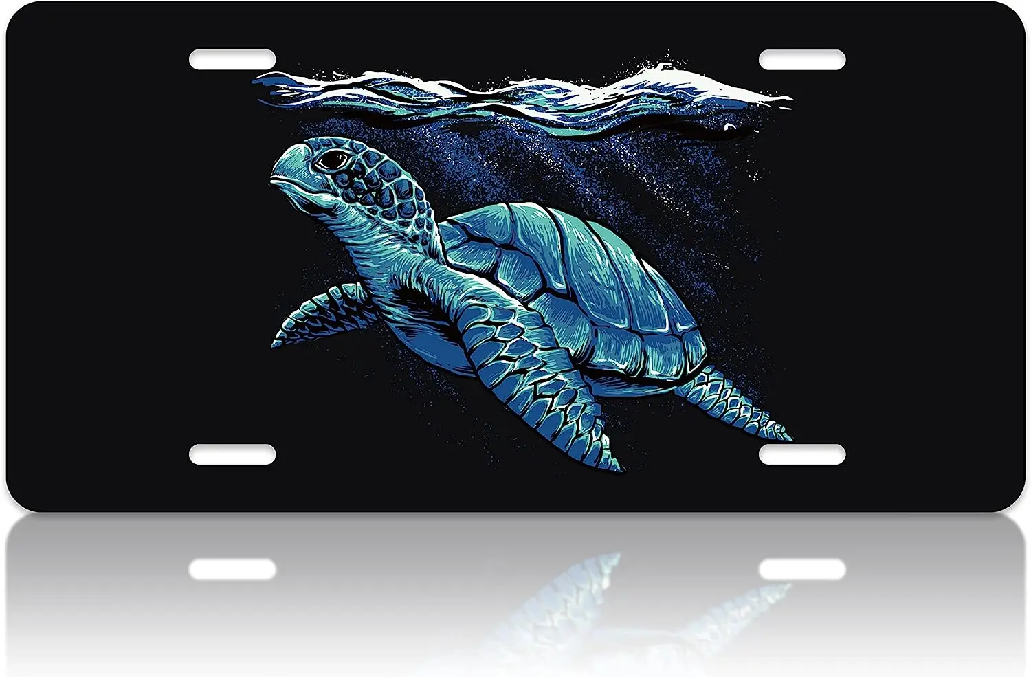 

Watercolor Sea Turtle Wave Car Front License Plate Cover Ocean Life License Plate Cover Stainless Car Plate Tag 12x6 In