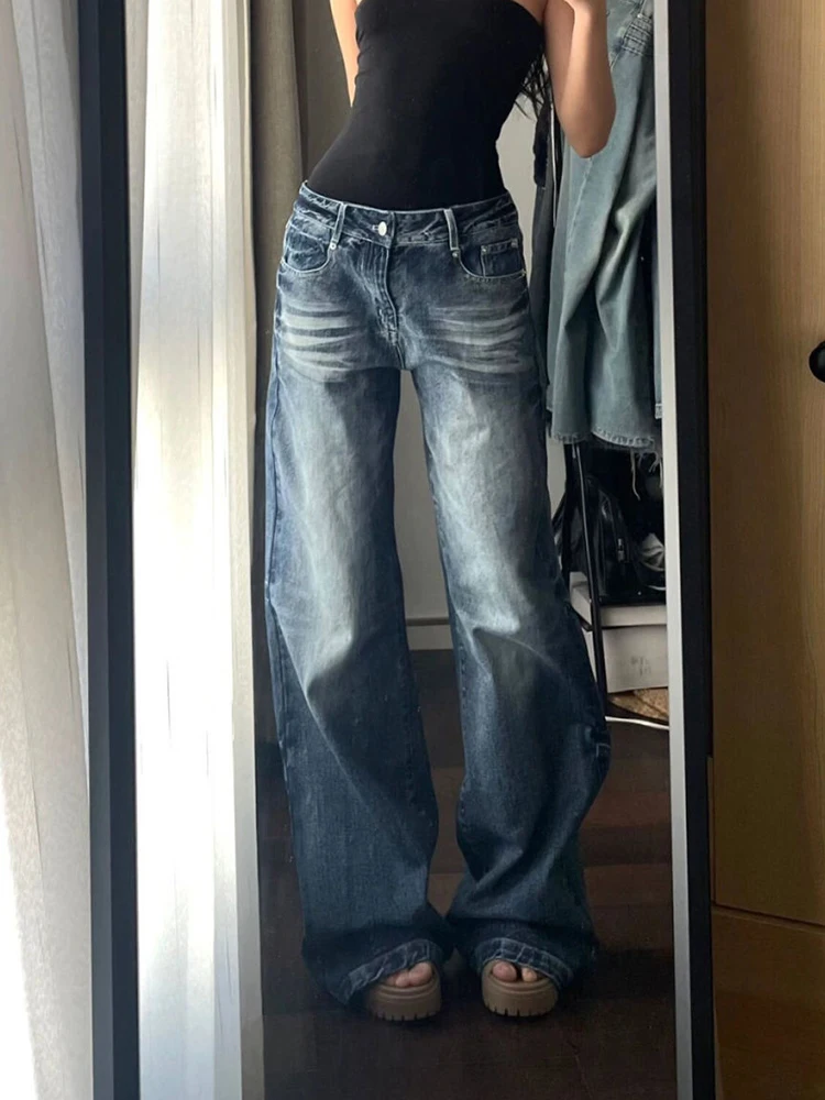 Женские свободные джинсовые брюки Zoki Streetwear Y2K