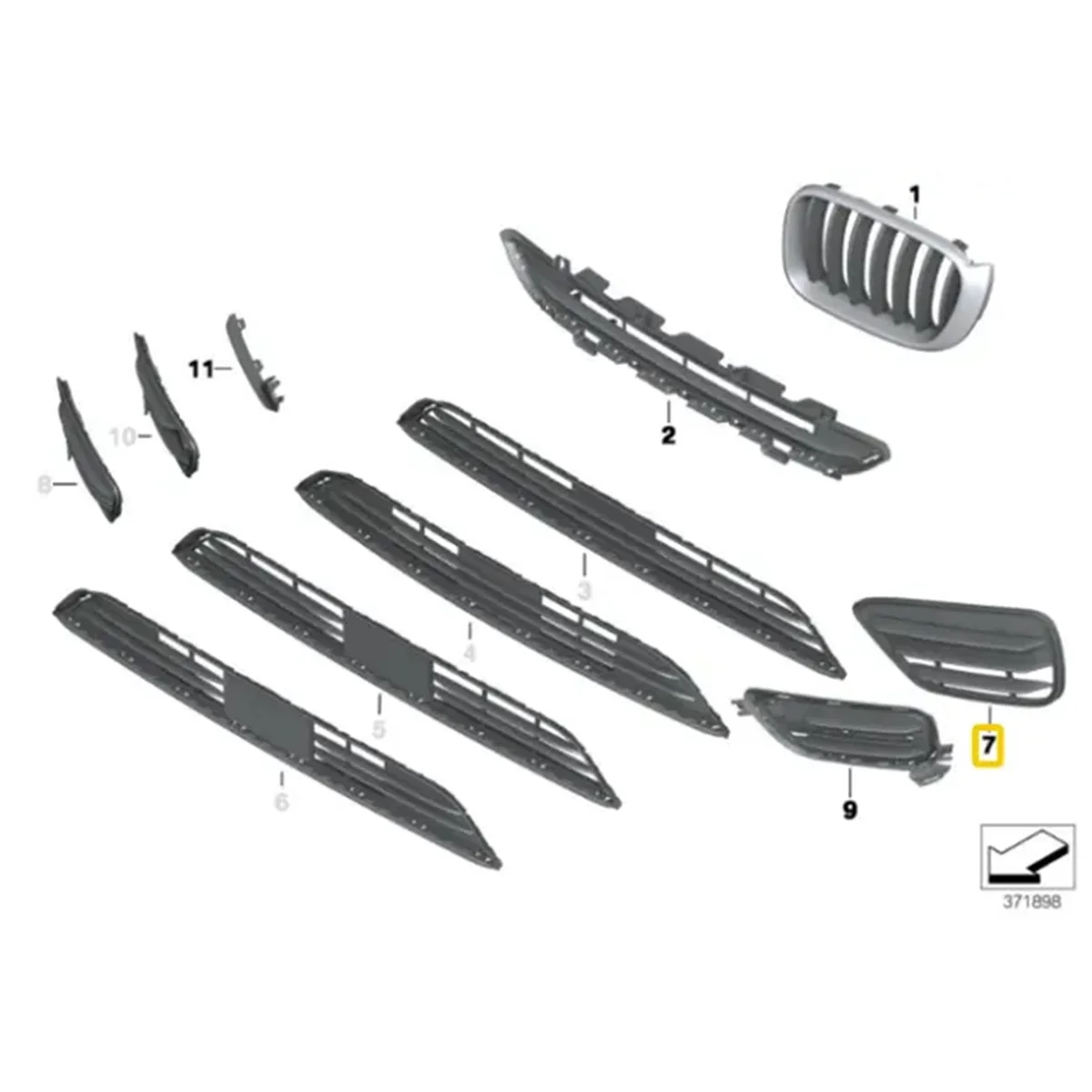 1 шт. передний бампер для BMW X3 F25 51117338514