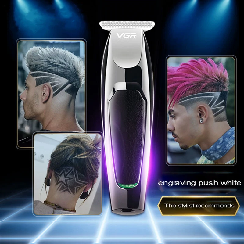 

Машинка для стрижки волос VGR для мужчин и детей, электрические триммеры для тела, перезаряжаемая машинка для стрижки, бритва, USB, ретро-устрой...
