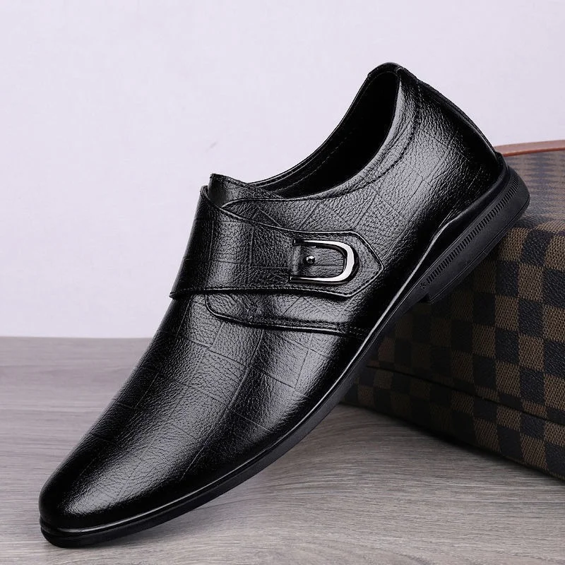

Кожаные туфли для мужчин весна-осень 2023 Новая мягкая кожаная подошва британская мужская деловая универсальная Нескользящая повседневная обувь