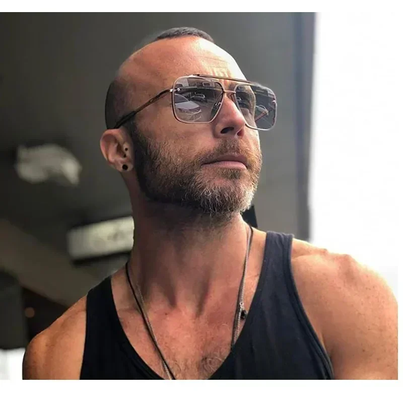 2024 модные квадратные роскошные дизайнерские солнцезащитные очки для мужчин и