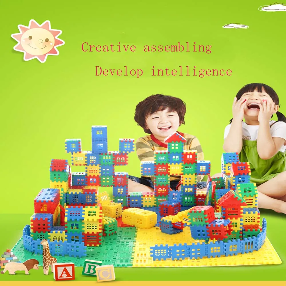 

Креативный большой дом, строительные блоки, строительные блоки, детские игрушки для мальчиков, пластиковая головоломка, вставка, раннее обр...