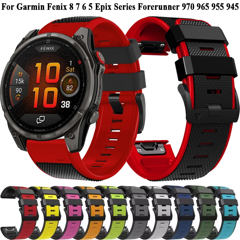 Фото Силиконовый ремешок QuickFit 22 мм 26 мм для смарт-часов Garmin Fenix 8 Pro 7X 7 Pro Solar 6X 6 Pro 5X MARQ EPIX Pro Gen 2 №1