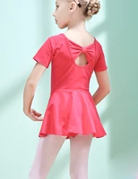 short sleeve ballet dress tutu kids gymnastics training leotards ballet dance jumpsuit for girls cotton ballerina costumes