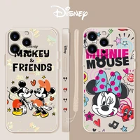 disney mickey minnie drawing plating luxury silicone liquid funda case for iphone 11 12 13 pro max 7 8 plus se xs iphone13 xr