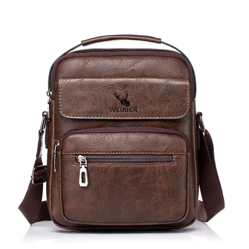 

Brand Men's Messenger Shoulder Bag Large Capacity Genuine Leather Handbag Laptop Bag Ipad Computer Waterproof Travel Storage Bag