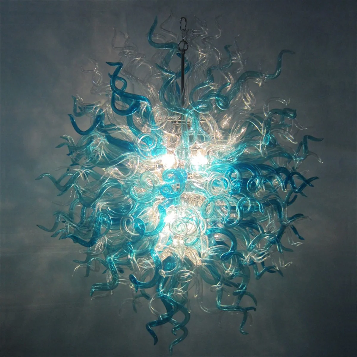 

Art Deco Pendant Lights Chandelier Lighting Hand Blown Blue Glass Chandeliers Custom LED Lamp for Home Indoor Decoration