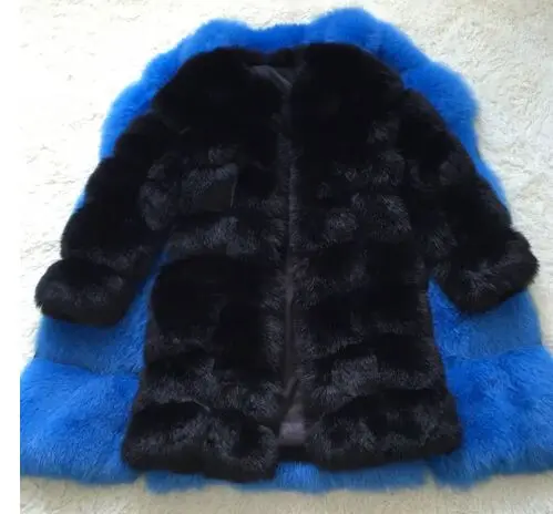 New Medium Long Fake Fox Fur Jacket Women Winter Faux Fox Fur Jackets Woman Warm Artifical Fox Fur Coats Female Ladies Fur