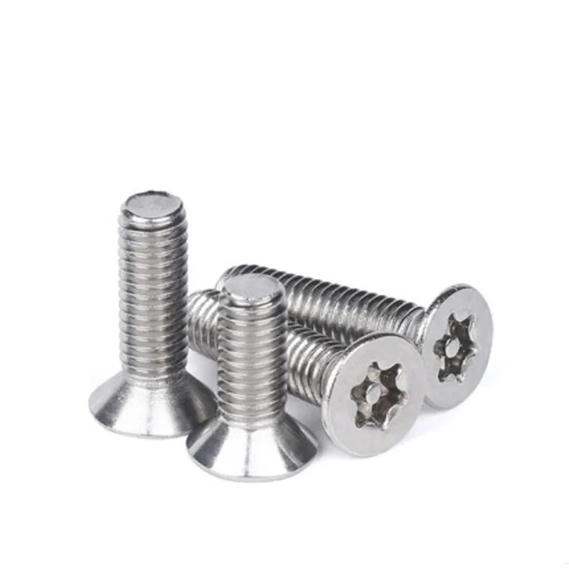 

10/50pc M3 M4 M5 M6 304 stainless steel Pin Six Lobe Torx Flat Countersunk Head Tamper Proof Anti Theft Security Screw Bolt