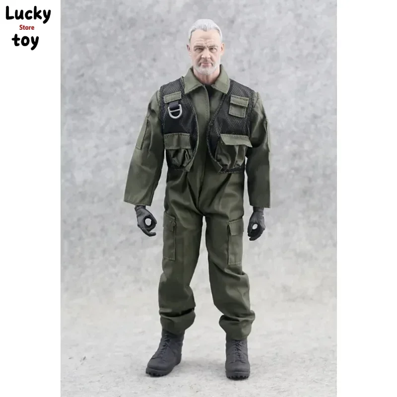 Масштаб 1/6 униформа пилота-солдата темно-зеленый комбинезон модель для тела 12