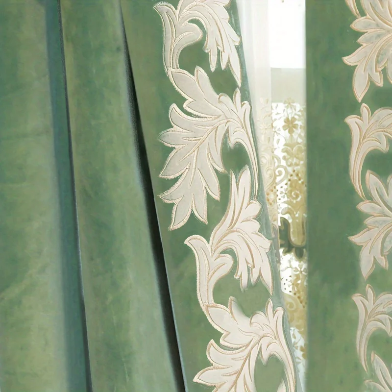 

[Flash Deal]1 шт. бархатная тканевая занавеска с вышивкой, роскошная сращивающаяся занавеска для блэкаута, домашний декор [в наличии в США]