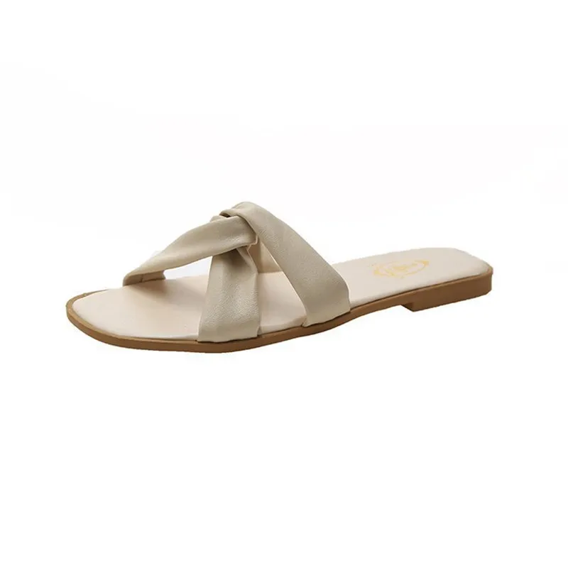 

2022 European and American women's summer new ok Korean version of flat-heeled beach shoes 2996