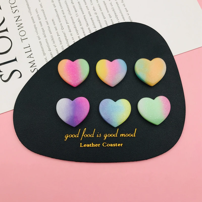 10 шт. разноцветные блестящие сердца и пять звезд из смолы для рукоделия