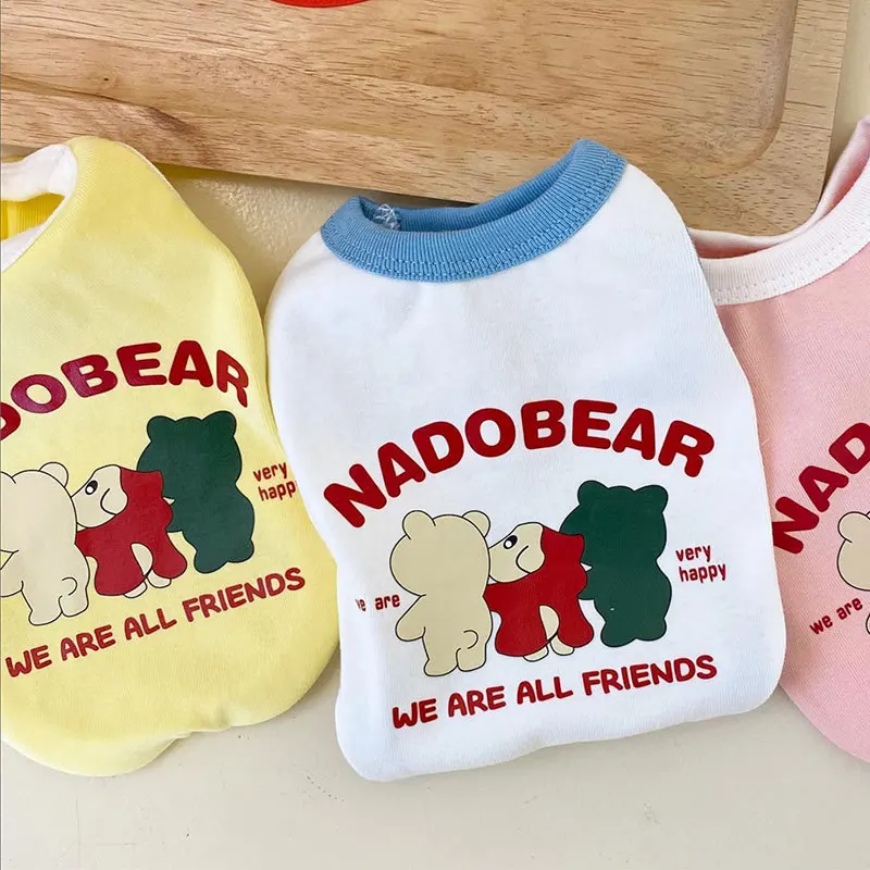 

Одежда для домашних животных, жилет для собак, одежда для кошек, маленький надобер с принтом, милые тонкие весенне-летние белые модные товар...