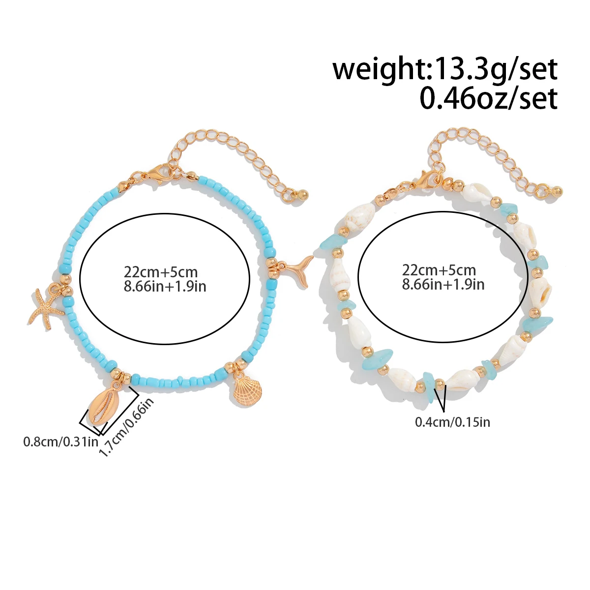 ity 2 sztuk/zestaw czeski muszelek rozgwiazda wisiorek obrączki dla kobiet letnia plaża muszla łańcuszek boso Y2K akcesoria prezenty