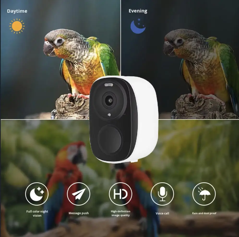 Фото OEM 3 МП O-KAM WIFI Камера-кормушка для птиц с цветным ночным видением, датчиком движения PIR, распознаванием AI (более 10000 видов), на солнечной энергии №4