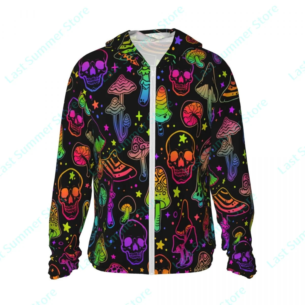 

magic mushroom 3D printing men sun protection clothing Summer men Hooded Beach Long Sleeve Sun Protection Clothing long sleeve