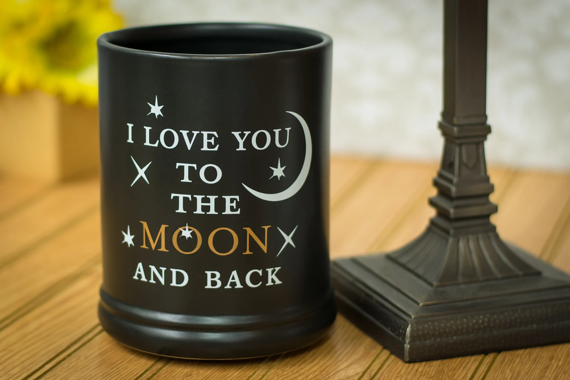 

Love You to the Moon Black Ceramic Stoneware Large Jar Candle Warmer