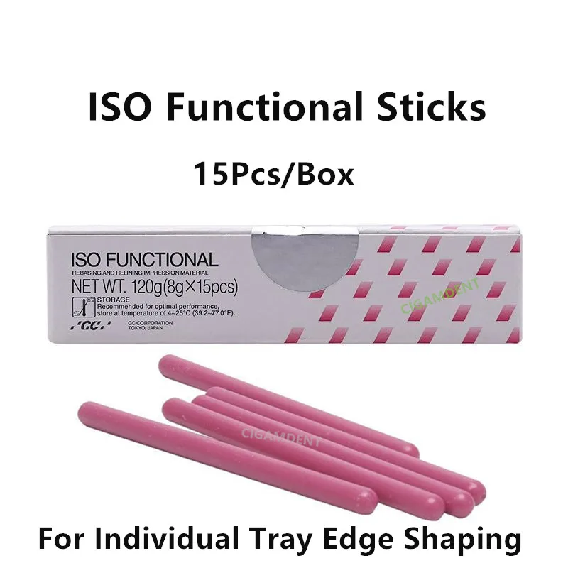 

1Box/15Pcs GC Dental ISO FUNCTIONAL Compound Sticks Rebasing Relining Impression Material Denture Teeth Individual Tray Wax