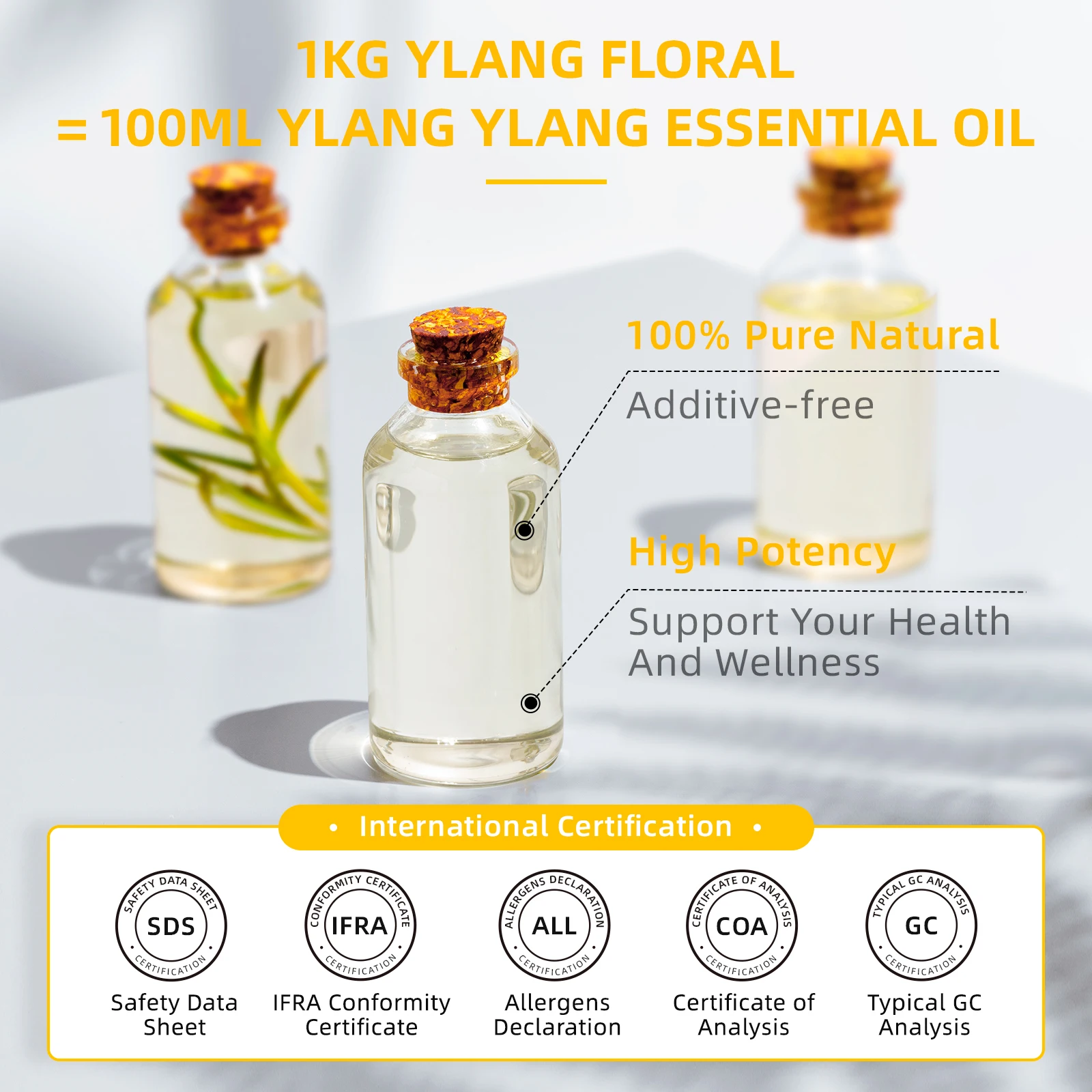 HIQILI 100ML Ylang Ylang Essential Oils for Diffuser/Humidifier/Massage/Aromatherapy  Aromatic Oil for Candle/Soap Making images - 6