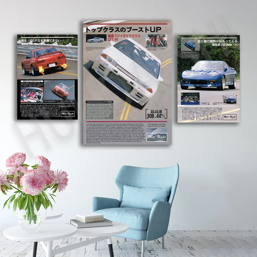 

JDM Mid Night Club - Nissan GT-R R32-постер/Настенный декор/искусство/цвета/автомобиль/Япония/уличные гонки