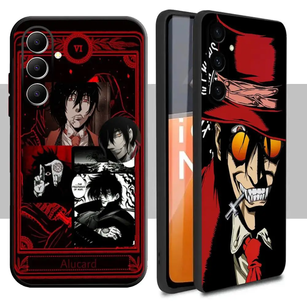 Фото Чехол для телефона с классическим японским аниме-принтом Dark Alucard для Samsung Galaxy S26 S25 S24 S23 S22 S21 Plus Ultra Note20, мягкий, черный №3