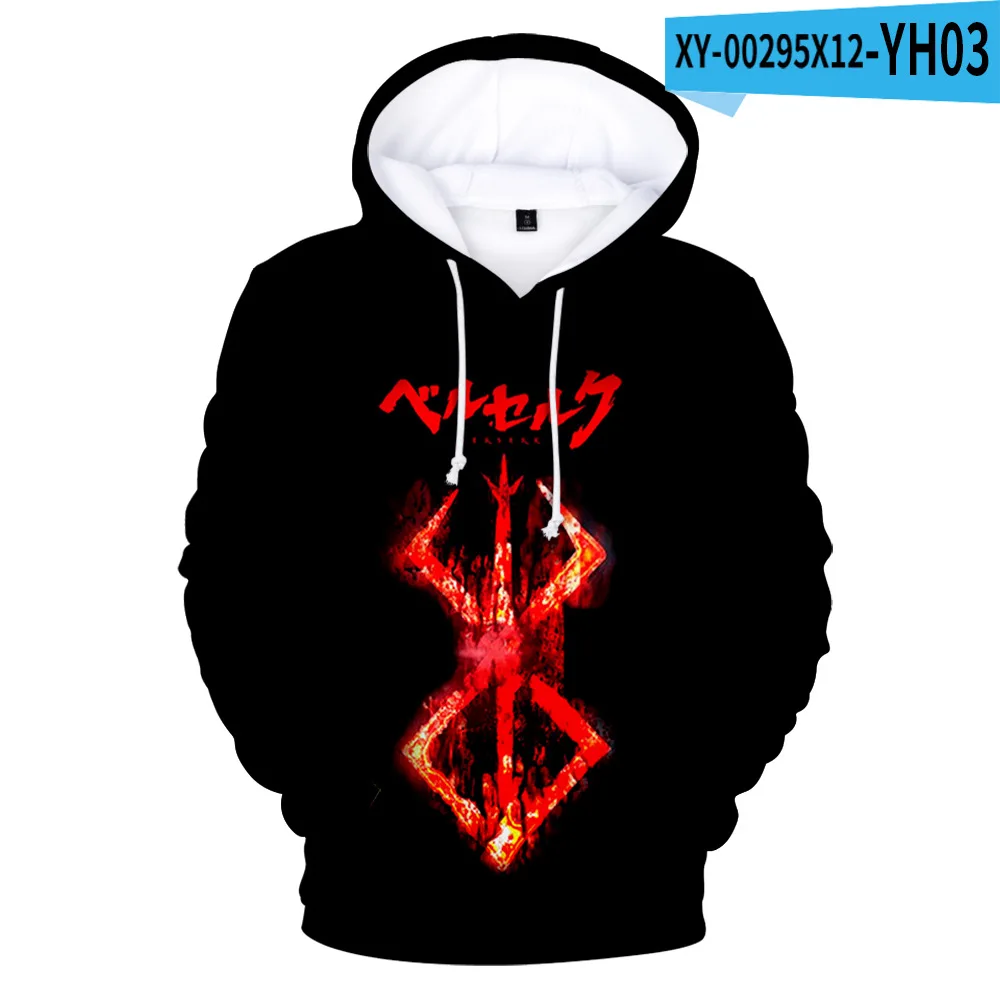 

Autumn Hp Hop Hooded 3D Comic Berserk Hoodies Men Sweatshirts Women Unisex Pullovers Fashion Kids Hoody Casual Boys Tracksuits