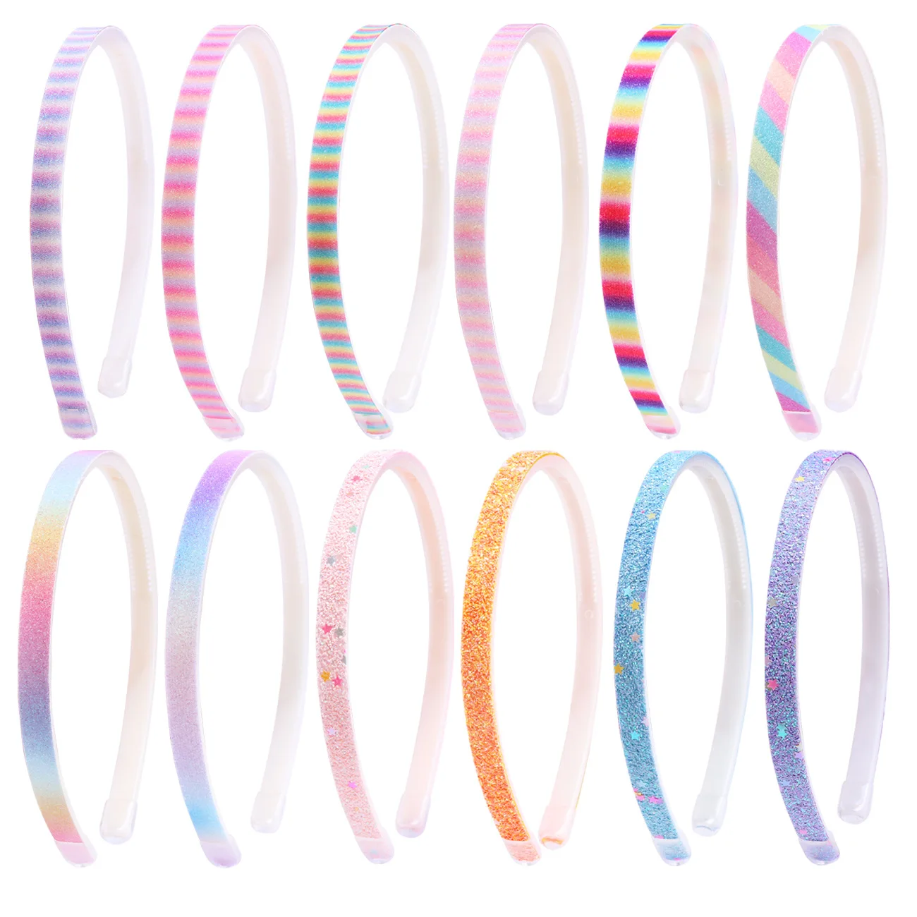 

Glitter Headbands Colorful Plastic Headbands with Teeth Sparkle Headbands for Girls and Women