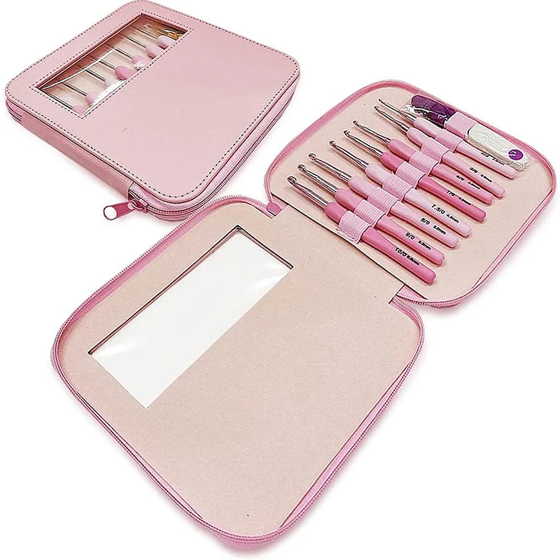 

Набор розовых крючков для вязания, 1,0-10 мм, 9 шт./компл.