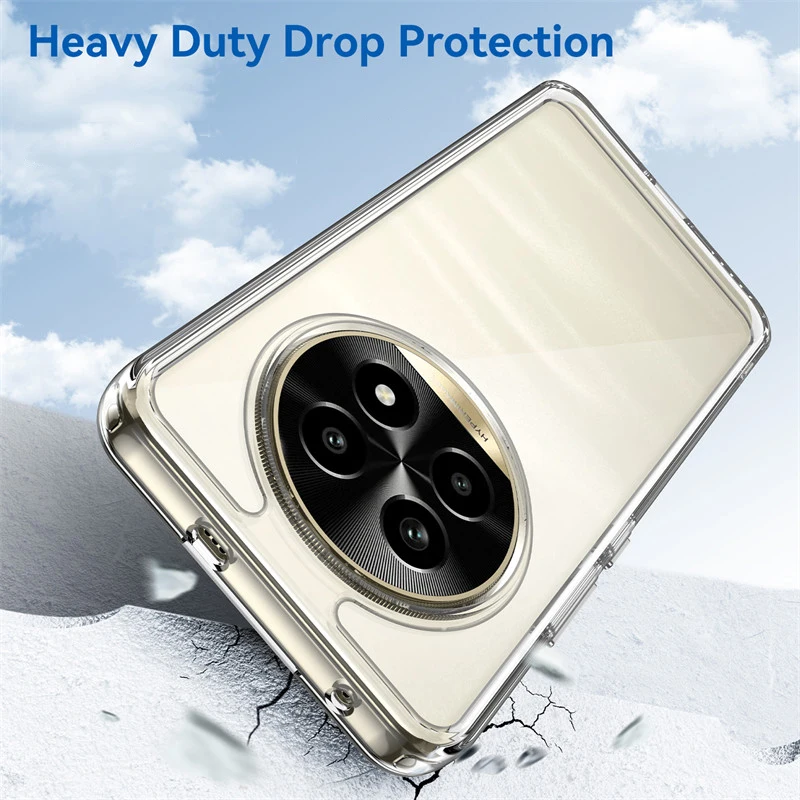 Чехол для Realme 13 Pro Plus роскошный прозрачный чехол из ПК + силиконовый
