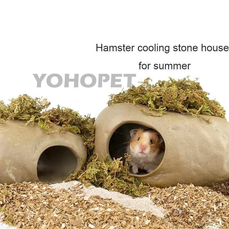 

Охлаждающий каменный домик для хомяка, маленький домик для домашних животных, домик для сна, пещера для морской свинки, китайская Шилла, кер...