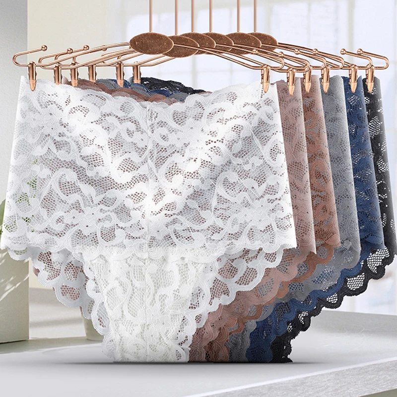 

Женские сексуальные кружевные трусики с вышивкой, нижнее белье, прозрачное бесшовное нижнее белье с высокой талией, Женские однотонные стринги, трусы