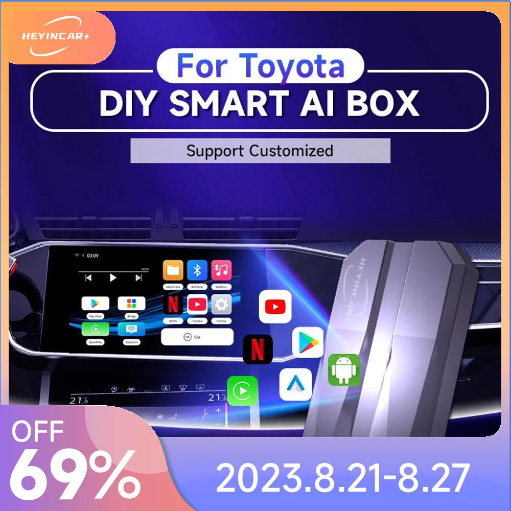 

2023 HEYINCAR DIY Smart AI Box Wireless Android Auto CarPlay For Toyota RAV4 Camry Corolla Crown Highlander Tacoma Yaris YouTube
