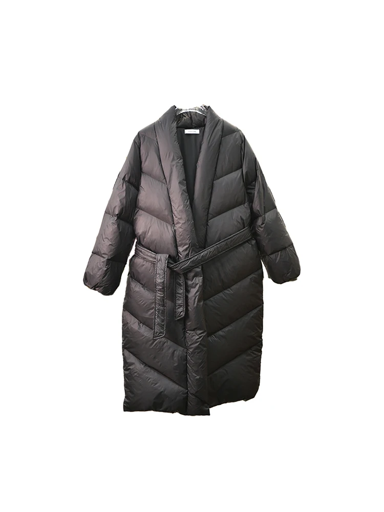 Plus Size Harbin Tourism Thermal Equipment Long Black Down jacket Women 2023 New Autumn and Winter White Duck Down