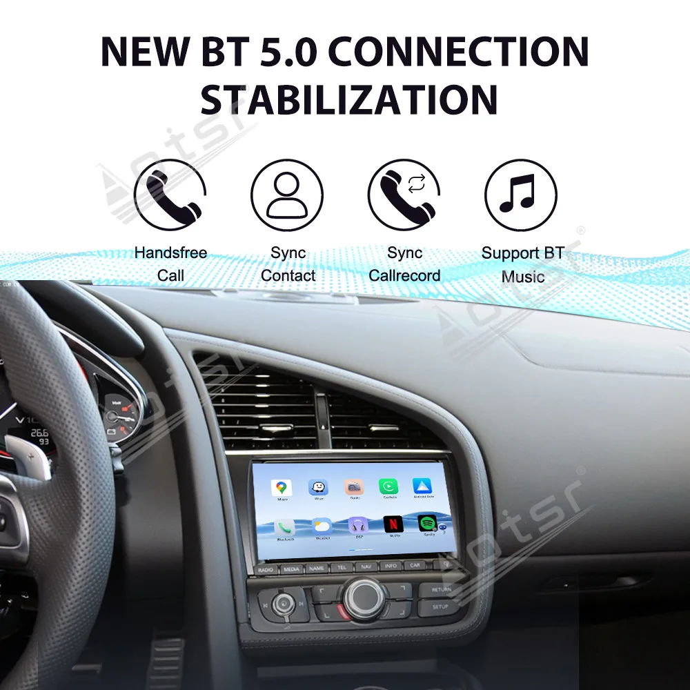 Углеродное волокно 8-ядерный автомобильный мультимедийный плеер Qualcomm для Audi R8 2007