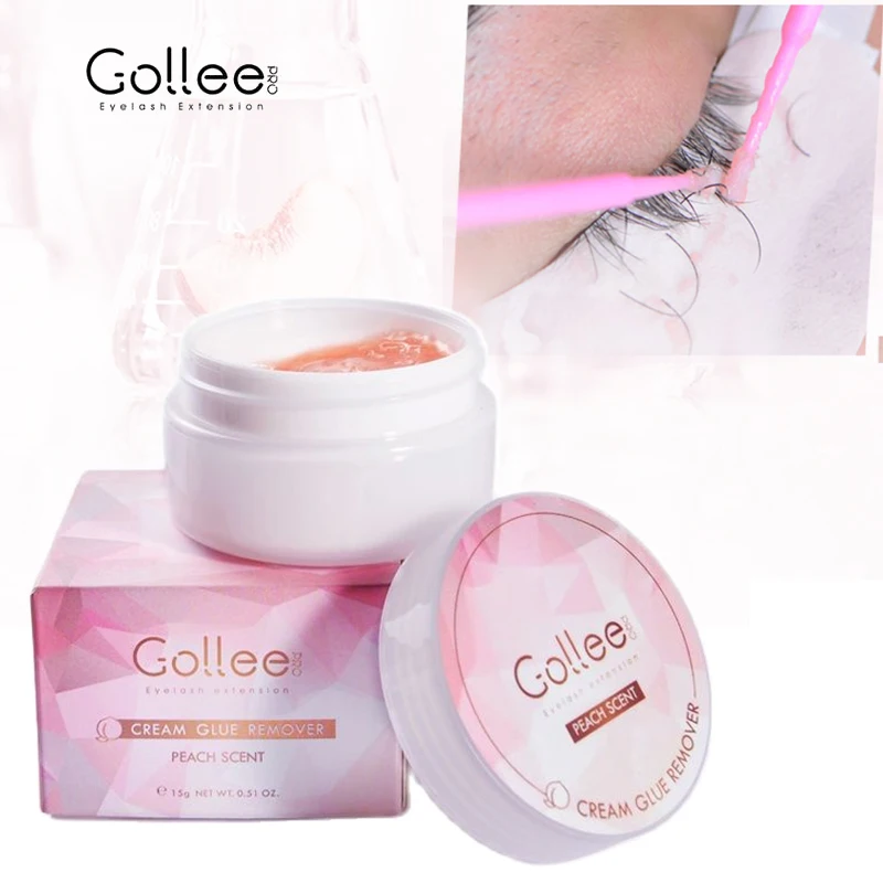 Gollee Peach Smell 15g Eyelash Adhesive Removing Cream No stimulation Fast Cleaning Makeup Remover Grafting Eyelash Adhesive Gel