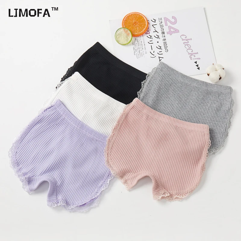 LJMOFA Summer Infant Girl Safety Shorts Toddler Kid Baby Girl Cotton Casual Lace Pants Underwear Leggings Childrens Outfits D348