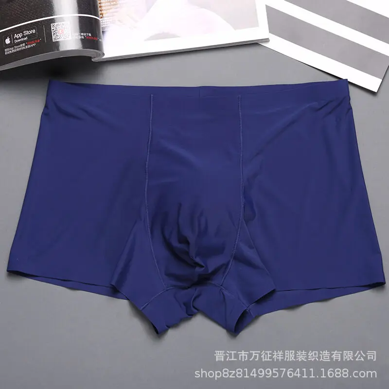 

New Boxer Shorts Men Ice Silk Underwear Invisible Seamless Traceless Happy Socks Men
