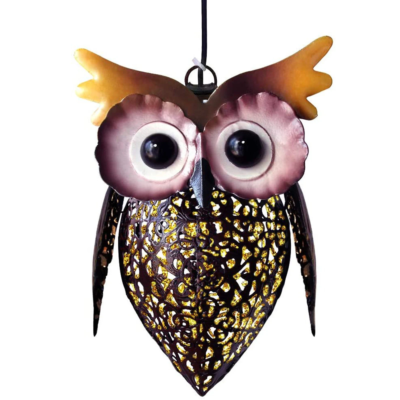 

LED Lantern Waterproof Garden Solar Light Cute Owl Warm White Patio Yard Landscape Gift Lawn Iron Outdoor Hanging Home Decor