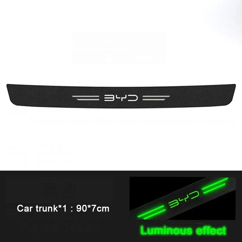 

Светящиеся наклейки на порог автомобиля для BYD Song Tang Yuan Qin Pro Plus 2025 Dolphin Seagull Atto3 GT, защита педали входа на дверь, накладка
