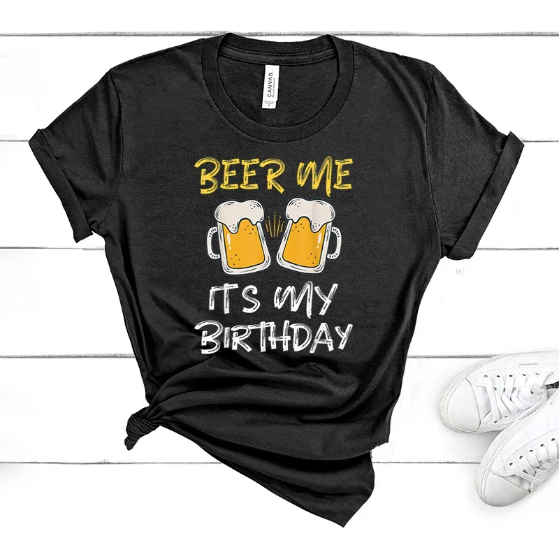 

Футболка Мужская/женская с коротким рукавом, повседневный топ с принтом пиво Me, уличная одежда для спорта, большие размеры 6xl, на лето