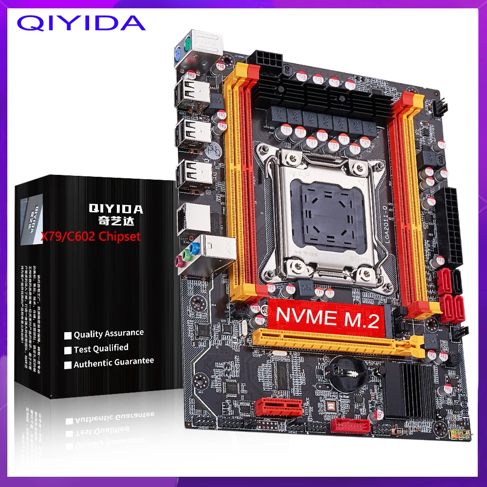 

Qiyida X79 Motherboard LGA 2011 V1 V2 USB2.0 SATA3 NVME m.2 Support DDR3 Memory and Xeon E5 Processor