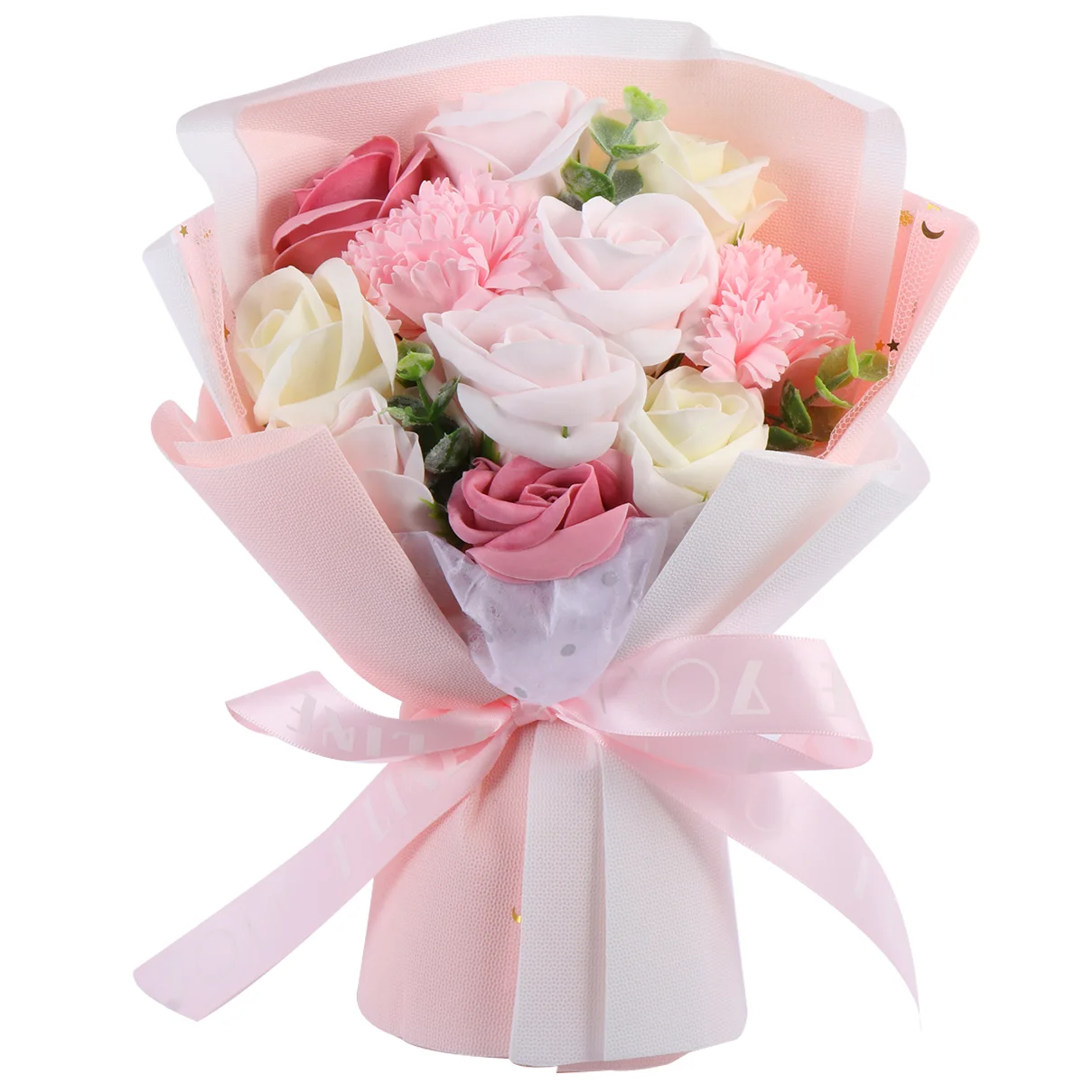

Girls Body Wash Artificial Eternal Rose Bouquet Christmas 28X21CM Pink Soap Flower Men Women