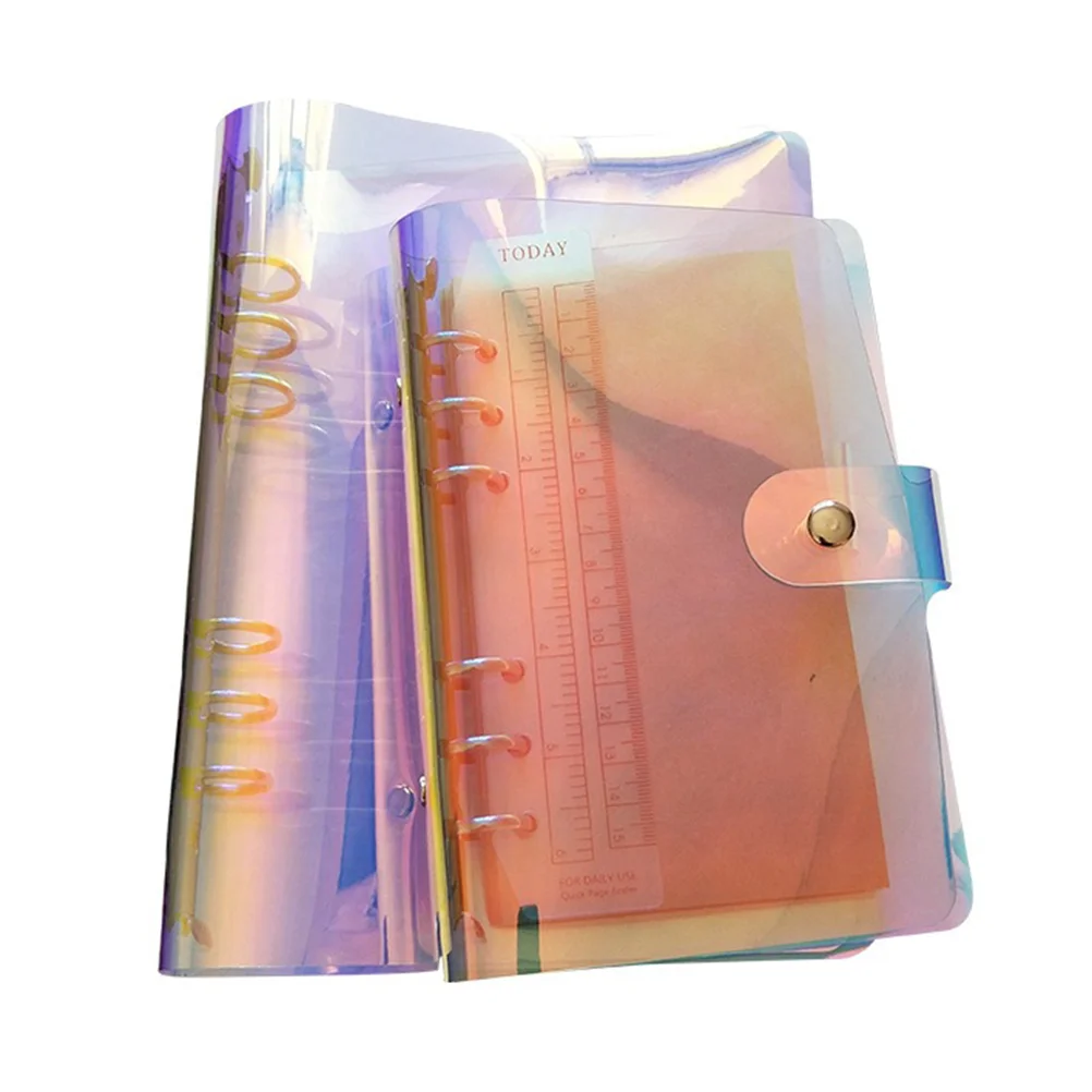 

Binder Folder Loose-Leaf Note Pads Laser File Transparent Colorful Travel Clips