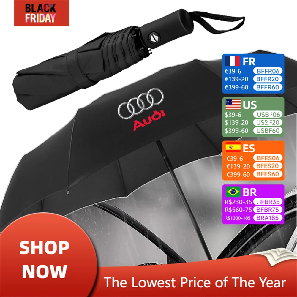 Мужской и женский зонт полностью автоматический обратный складной